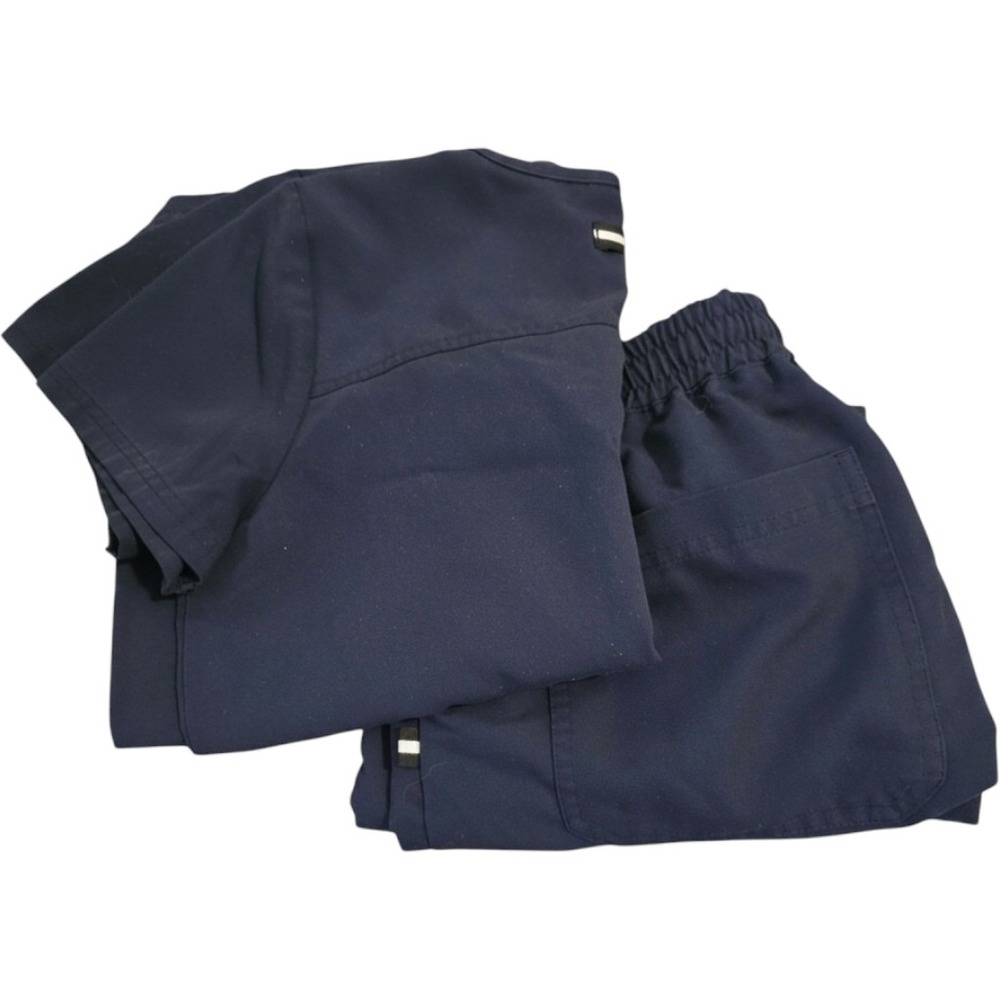 Koi Scrub Set Next Gen Navy Blue V-Neck Top Jogger Pants Women XS